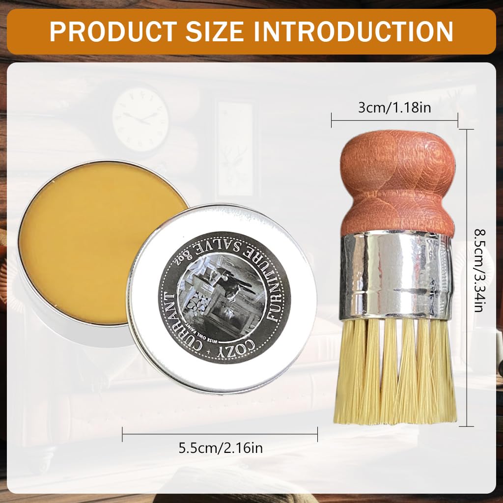 HASTHIP 60g Leather Polish Paste with Brush - Furniture Salve for Leather Care, Furniture Leather Wax, Repair Balm for Furniture, Car Interiors, Jackets, Bags, Shoes HASTHIP 60g Leather Polish Paste with Brush - Furniture Salve for Leather Care, Furniture Leather Wax, Repair Balm for Furniture, Car Interiors, Jackets, Bags, Shoes